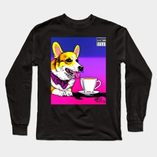 Corgi And Coffee - Coffee lover Long Sleeve T-Shirt